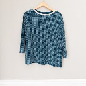 Elle teal pearl blouse XL